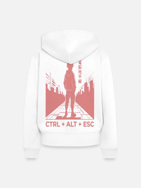 Ctrl Alt Escape Streetwear Silhouette - Frauen Premium Bio Zip Hoodie - Weiß