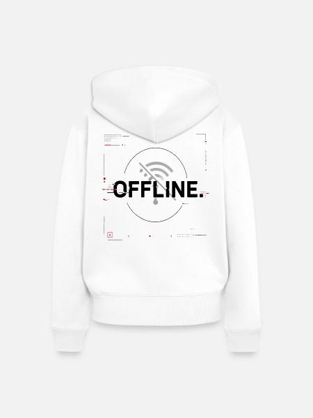 Offline Signal No Wifi Icon - Frauen Premium Bio Zip Hoodie - Weiß