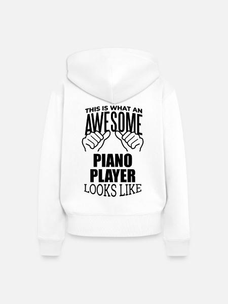 Klavier Klavier Klavier - Frauen Premium Bio Zip Hoodie - Weiß