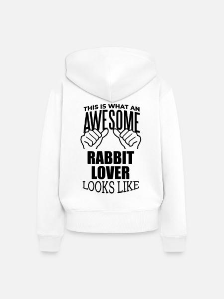 Rabbit Rabbit Rabbit - Frauen Premium Bio Zip Hoodie - Weiß