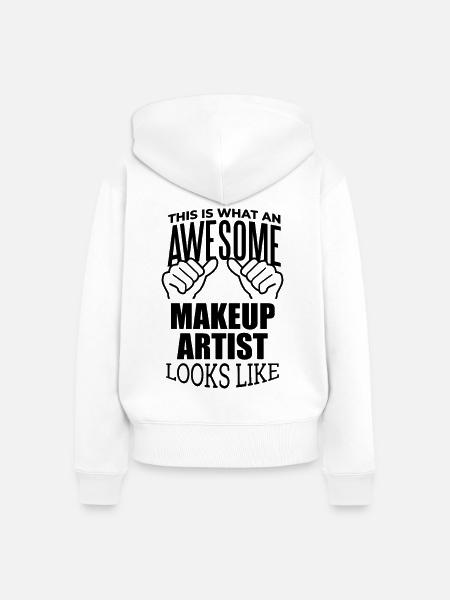 Make-up Make-up Make-up - Frauen Premium Bio Zip Hoodie - Weiß