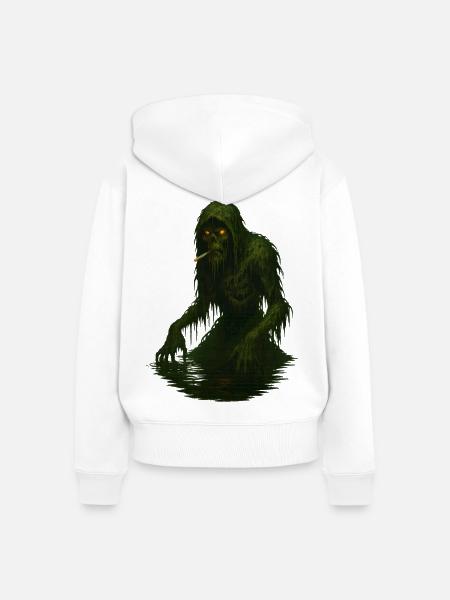 Swamp Monster - Frauen Premium Bio Zip Hoodie - Weiß