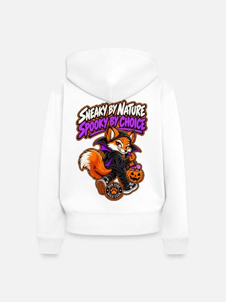 RobVibe Wildclub – Halloween Vampirfuchs - Frauen Premium Bio Zip Hoodie - Weiß