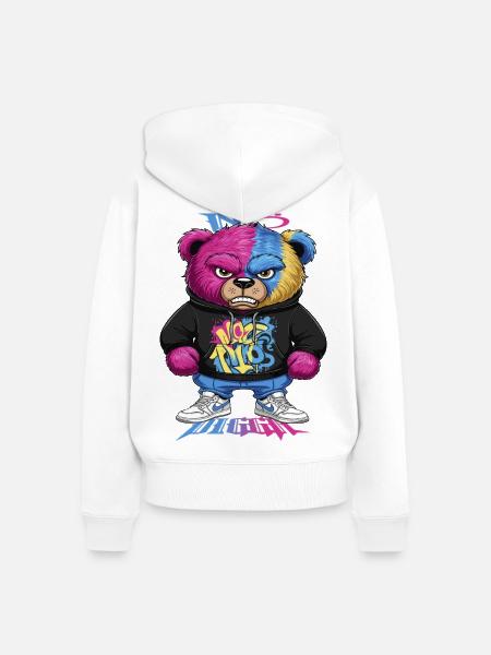 Grummelige Bär - Frauen Premium Bio Zip Hoodie - Weiß