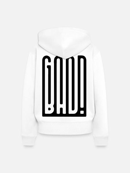 GoodBad - Frauen Premium Bio Zip Hoodie - Weiß