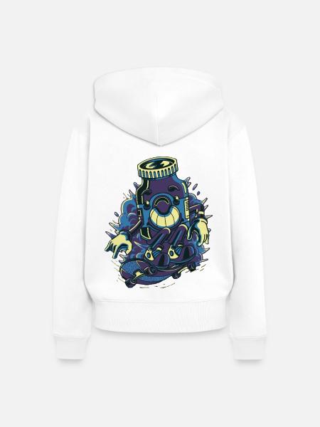 Skate-Energie - Frauen Premium Bio Zip Hoodie - Weiß