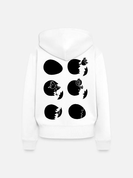 Die Welt entdecken oder nicht (schwarz) - Frauen Premium Bio Zip Hoodie - Weiß