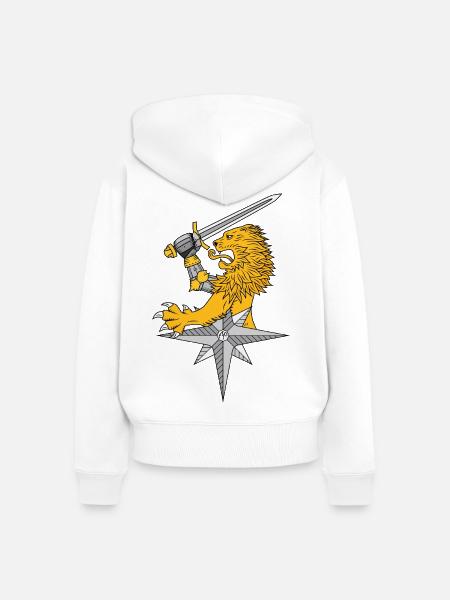 Aalto Asko Kunstlöwe und Stern - Frauen Premium Bio Zip Hoodie - Weiß