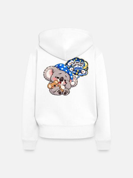 Schlummer-Koala mit Sternennacht - Frauen Premium Bio Zip Hoodie - Weiß