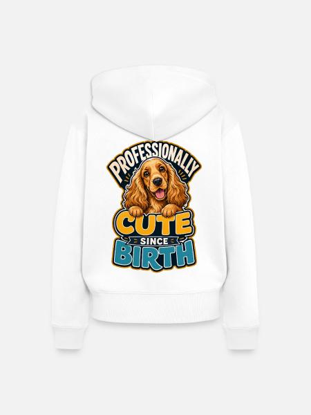 Englischer Cocker Spaniel - Frauen Premium Bio Zip Hoodie - Weiß