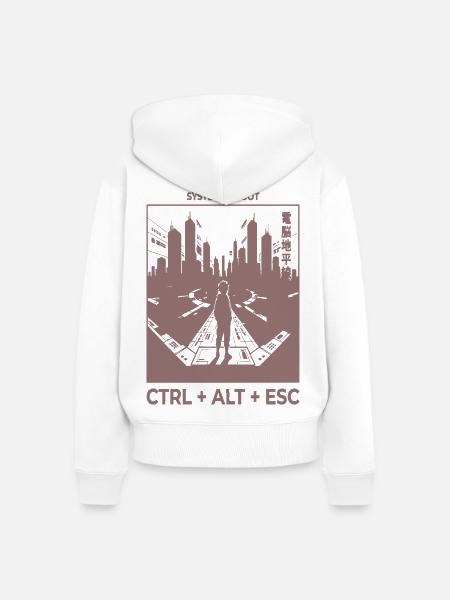 System Reboot Skyline - Frauen Premium Bio Zip Hoodie - Weiß
