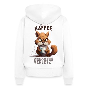 Wütendes Eichhörnchen mit Kaffee - Frauen Premium Bio Zip Hoodie - Weiß - Hinten - AI Model Female 172 light (172cm)