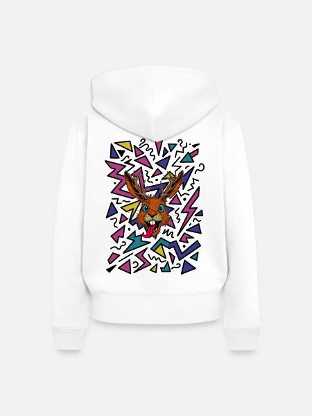 Raurackl 90s - Frauen Premium Bio Zip Hoodie - Weiß