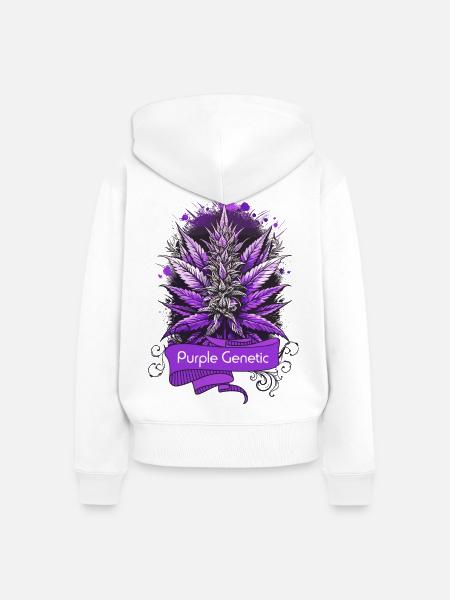 Purple Genetic - Frauen Premium Bio Zip Hoodie - Weiß
