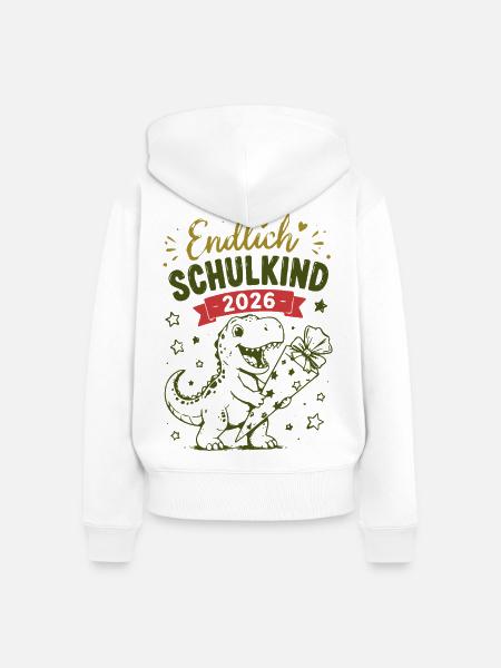 Endlich Schulkind 2026 - Frauen Premium Bio Zip Hoodie - Weiß