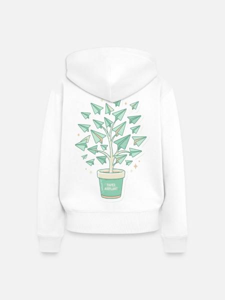 Papierflugbaum Origami - Frauen Premium Bio Zip Hoodie - Weiß