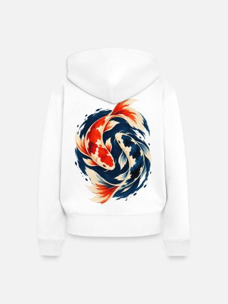 Koi Karpfen Japanischer Zierfisch - Frauen Premium Bio Zip Hoodie - Weiß