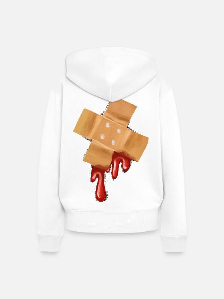 Grusel Pflaster Herzschmerz - Frauen Premium Bio Zip Hoodie - Weiß