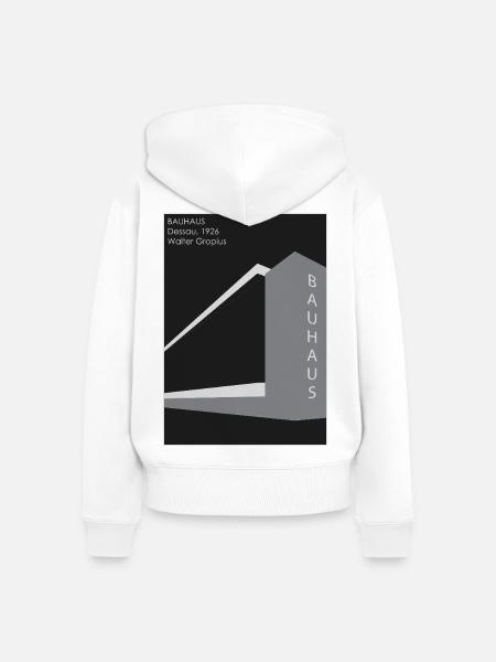 Moderne Architektur: Bauhaus - Frauen Premium Bio Zip Hoodie - Weiß