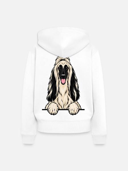 Afghanischer Windhund - Frauen Premium Bio Zip Hoodie - Weiß