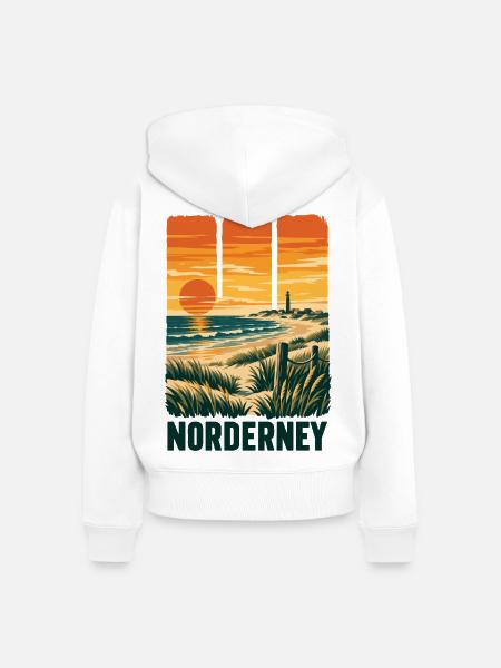 Norderney Sonnenuntergang - Frauen Premium Bio Zip Hoodie - Weiß