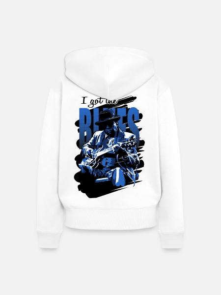 Got the blues - Frauen Premium Bio Zip Hoodie - Weiß