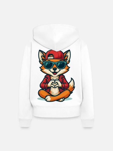 Foxy Love Vibes - Frauen Premium Bio Zip Hoodie - Weiß
