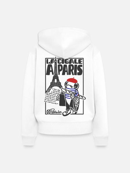 Cigale Paris - Frauen Premium Bio Zip Hoodie - Weiß