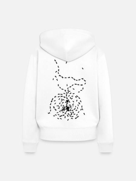 Halloween Ameisenstraße Picknick Wald wandern - Frauen Premium Bio Zip Hoodie - Weiß