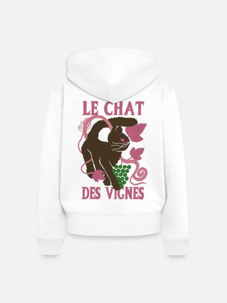 Die Weinbergskatze - Frauen Premium Bio Zip Hoodie - Weiß