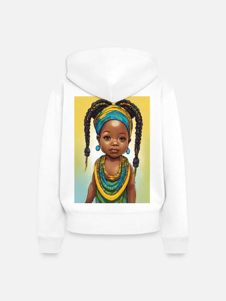 Afrikanisches Mädchen - Frauen Premium Bio Zip Hoodie - Weiß