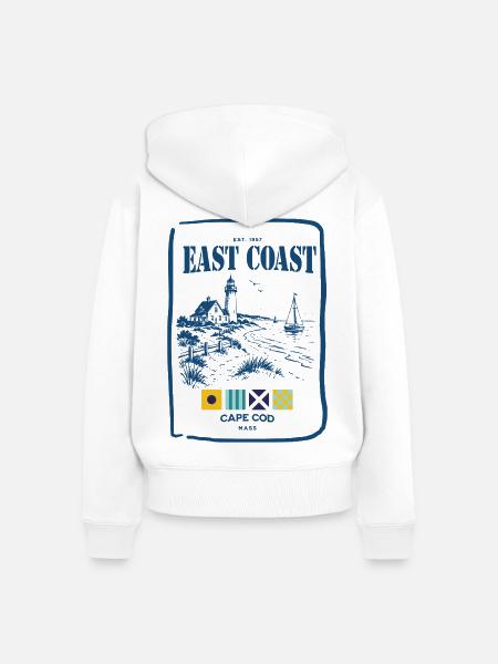 Cape Cod East Coast Leuchtturm & Meer - Frauen Premium Bio Zip Hoodie - Weiß