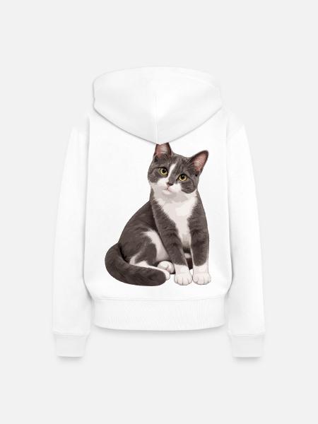 Balu - Frauen Premium Bio Zip Hoodie - Weiß