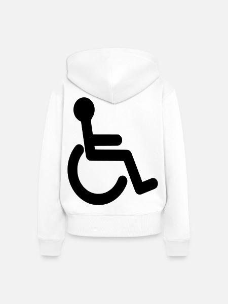 Grundlegendes Rollstuhlsymbol # - Frauen Premium Bio Zip Hoodie - Weiß