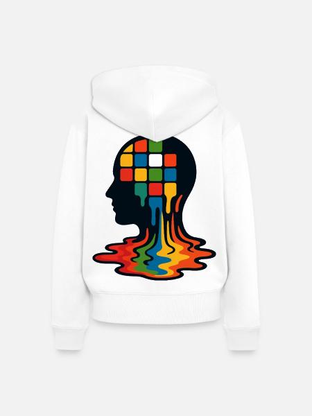 Mosaik-Geist-Kernschmelze - Frauen Premium Bio Zip Hoodie - Weiß