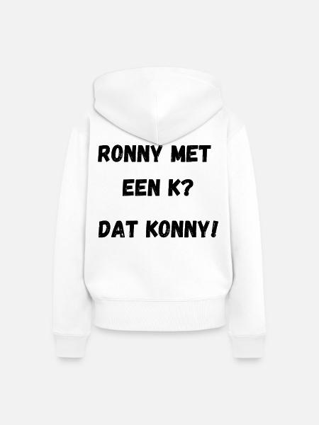 Ronny mit einem K - Frauen Premium Bio Zip Hoodie - Weiß