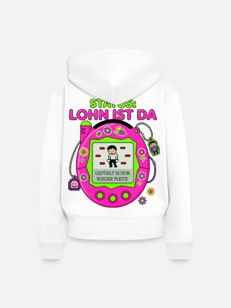 Status Lohn Ist Da - Frauen Premium Bio Zip Hoodie - Weiß