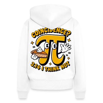 Coïncidence du Jour Pi 3.14 Conception de Gâteau Mathématique - Sweat à capuche zippé Premium bio Femme - blanc - Dos - AI Model Female 172 light (172cm)