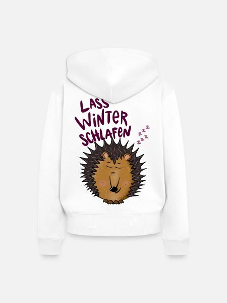 Igel im Winterschlaf - Frauen Premium Bio Zip Hoodie - Weiß