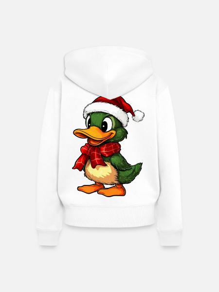 Weihnachten Enten - Frauen Premium Bio Zip Hoodie - Weiß