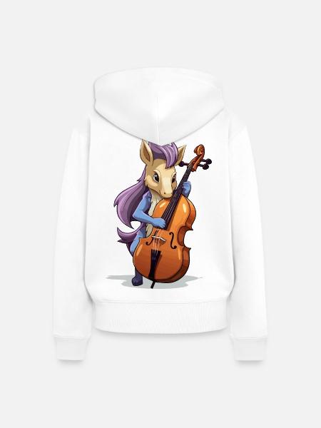 Unicorn Cellospielerin - Frauen Premium Bio Zip Hoodie - Weiß