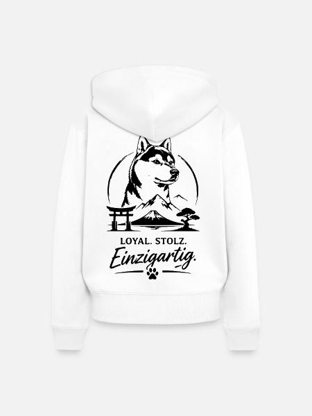 Loyal - Stolz und Einzigartig - Frauen Premium Bio Zip Hoodie - Weiß
