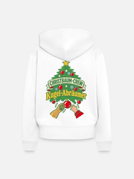 Christbaum-Crew Kugel-Abräumer - Frauen Premium Bio Zip Hoodie - Weiß