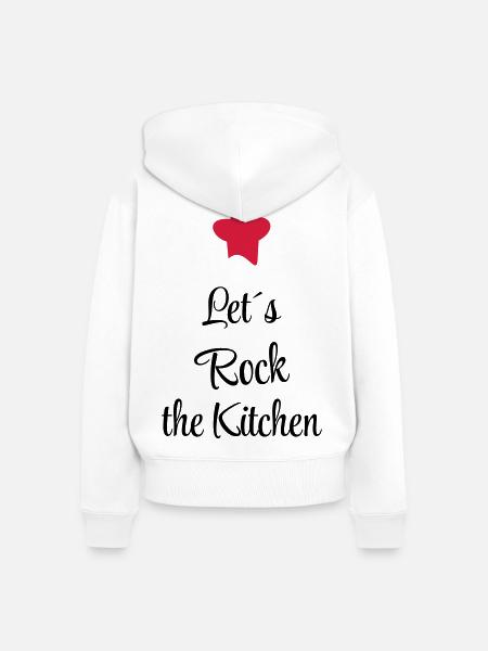 Let`s rock the Kitchen - Frauen Premium Bio Zip Hoodie - Weiß