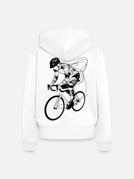 Radfahrer - Frauen Premium Bio Zip Hoodie - Weiß