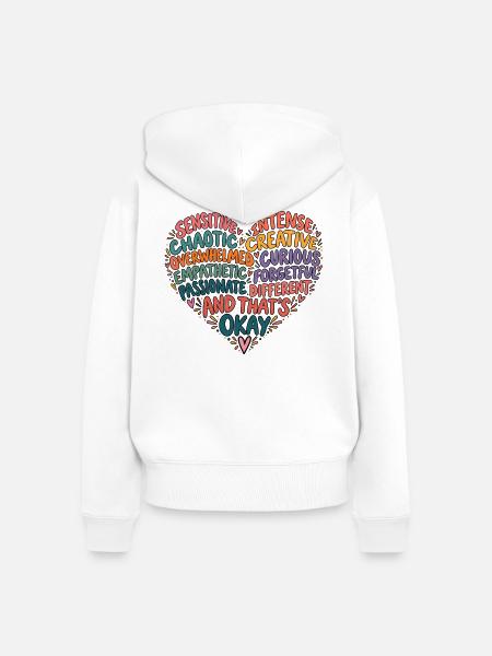 And That's Okay – Neurodivergent Mind - Frauen Premium Bio Zip Hoodie - Weiß