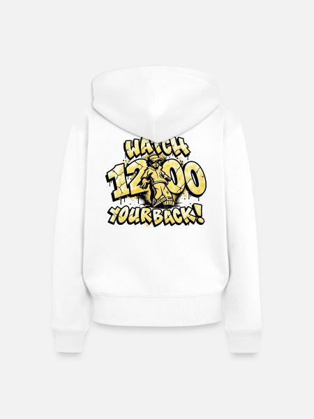 Watch 1200 Your Back Graffiti - Frauen Premium Bio Zip Hoodie - Weiß
