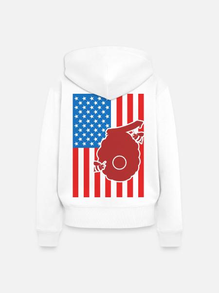 Imkerei US Flagge - Frauen Premium Bio Zip Hoodie - Weiß