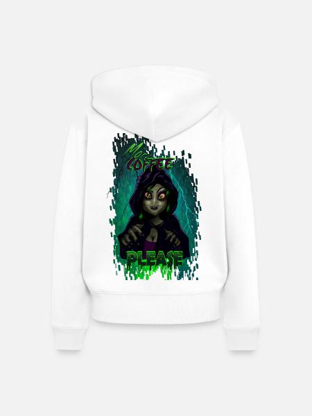 mehr Kaffee - Frauen Premium Bio Zip Hoodie - Weiß