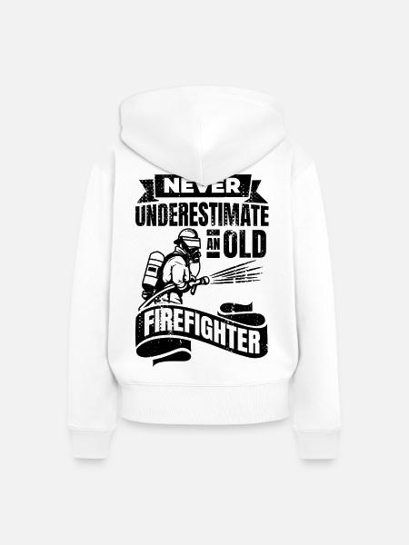 Feuerwehrmann Großvater - Frauen Premium Bio Zip Hoodie - Weiß